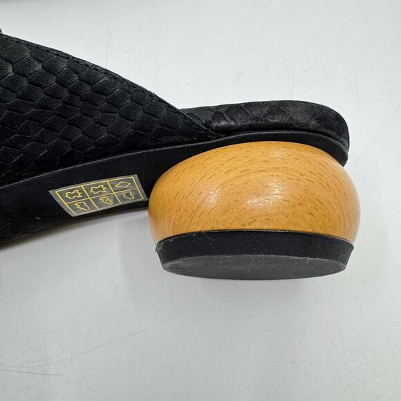 JEFFREY CAMPBELL Vionit Pointed Toe Leather Snakeskin Wood Heel Mule Loafers - Picture 7 of 9